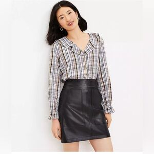 Black Faux Leather Skirt by LOFT